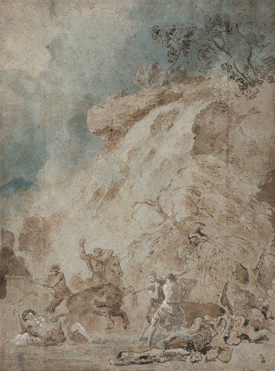 Meleager i Atalanta, ok. 1770 (pióro i atrament z praniem na papierze) autorstwa Richard Wilson