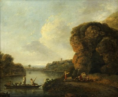 Nad brzegiem rzeki (olej na płótnie) autorstwa Richard Wilson