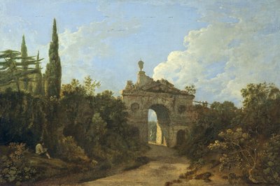 Ruined Arch w Kew Gardens, Surrey (olej na płótnie) autorstwa Richard Wilson