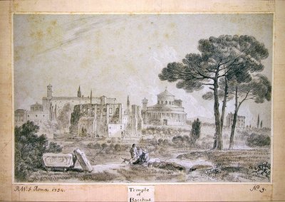 Świątynia Bachusa (ołówek i umyć na papierze) autorstwa Richard Wilson