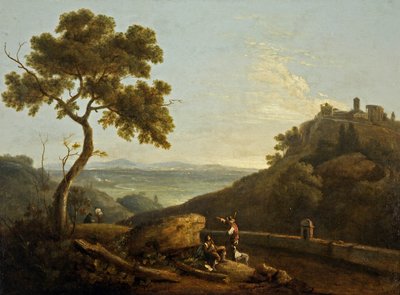 Świątynia Sybilli i Kampanii, Tivoli, Włochy (olej na płótnie) autorstwa Richard Wilson