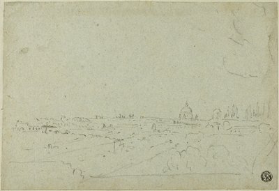 Widok na Bazylikę Świętego Piotra z Pałacu Cezarów, z Circus Maximus poniżej autorstwa Richard Wilson