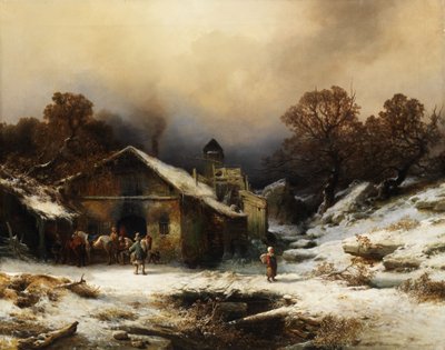 Śnieżny krajobraz z wiejskim domem autorstwa Richard Zimmermann