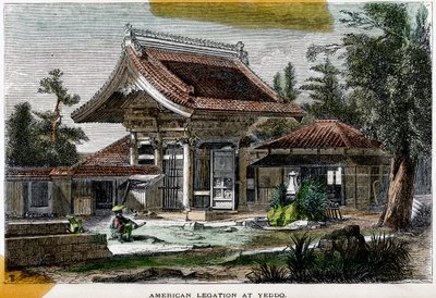 Amerykańskie poselstwo w Yeddo Edo, Japonia, XIX w. autorstwa Richardson