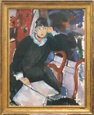 Mulher Sentada na Janela ou Retrato de Nel Deurinckx, o Polidor de Esposas do Artista autorstwa Rik Wouters
