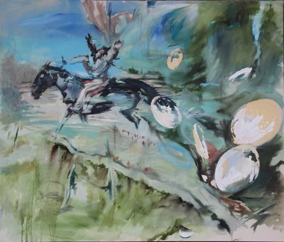 Przerwa kaskaderska, 2015 (akwarela) autorstwa Rob D Davies