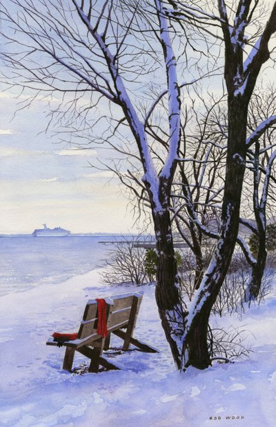 Czerwony sweter 2, 2014 (akwarela na papierze) autorstwa Rob Wood