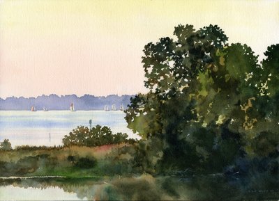 Wednesday Night Races, 2006 (akwarela na papierze) autorstwa Rob Wood