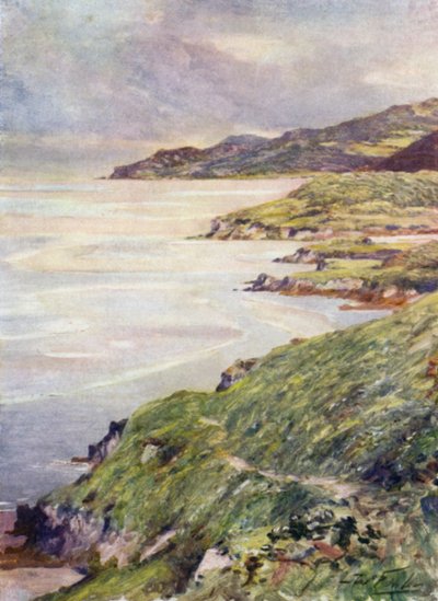 Samotny brzeg, ujście Barmouth (kolor lito) autorstwa Robert (after) Fowler