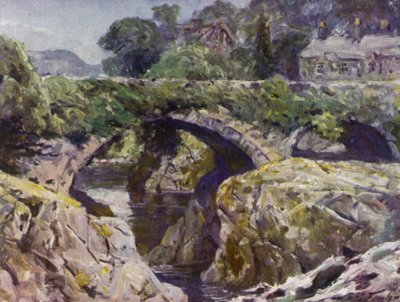 Stary Most, Bettws-y-Coed (kolor lito) autorstwa Robert (after) Fowler
