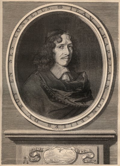 Portret Jeana Chapelaina (1595-1674), francuskiego poety - Grawerunek - Jeana Chapelaina (1595-1674) Francuskiego poety i krytyka literackiego - Grawerunek Nanteuuil et grave par Peulot. autorstwa Robert (after) Nanteuil