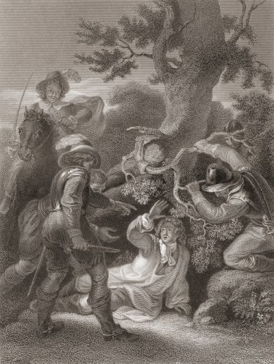 Książę Monmouth sfotografowany po bitwie pod Sedgemoor. Z Historii Anglii opublikowanej w 1859 roku. autorstwa Robert (after) Smirke