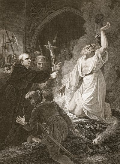 Męczeństwo arcybiskupa Cranmera, ryt. W. Bromley, ilustracja z „Historii Anglii” Davida Hume
