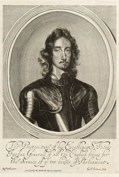 Sir Thomas Fairfax, c.1645 (grawerowanie) autorstwa Robert (after) Walker