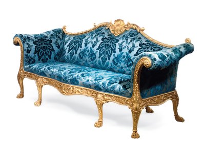 Sofa z pozłacanego drewna George III autorstwa Robert Adam