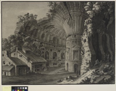 Fantazja architektoniczna. Wnętrze ruiny rotundy z gigantycznym sklepieniem autorstwa Robert Adam