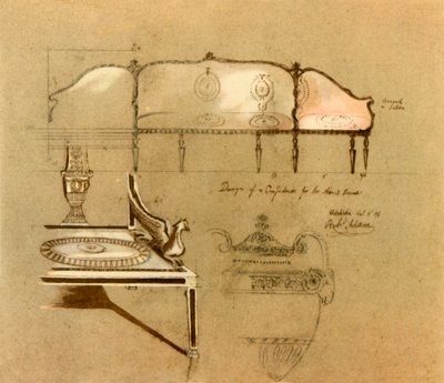 Projekt sofy, 1777, 1946. autorstwa Robert Adam