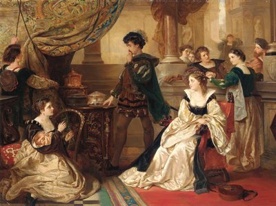 Trzy szkatuły, z Kupca weneckiego, akt III, scena II autorstwa Robert Alexander Hillingford