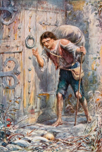 Christian dociera do bramki (kolorowa litografia) autorstwa Robert Ambrose (after) Dudley