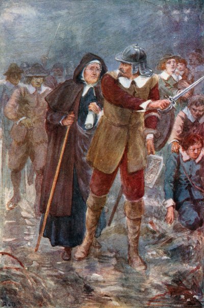 Pielgrzymi w zaczarowanej krainie (kolorowa litografia) autorstwa Robert Ambrose (after) Dudley