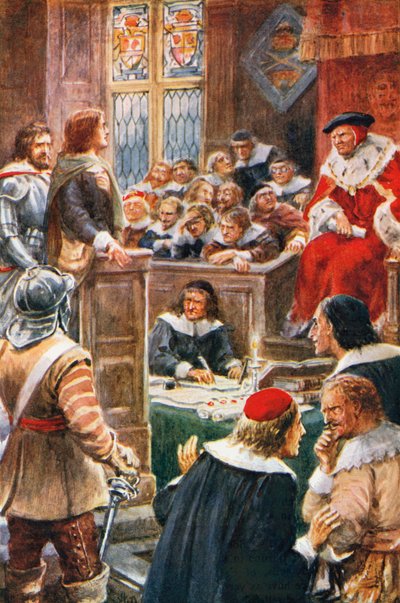 Proces chrześcijanina i wiernego (kolorowa litografia) autorstwa Robert Ambrose (after) Dudley