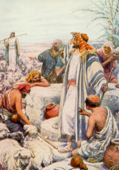 Jacob spotyka Rachel (kolor lito) autorstwa Robert Ambrose Dudley