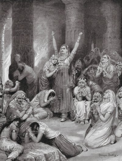 Rajput Ceremonia Jauhar (Holokaust) autorstwa Robert Ambrose Dudley