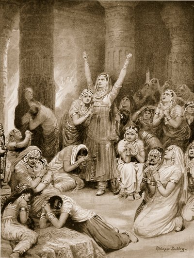 Rajput ceremonia Jauhar (holokaust) autorstwa Robert Ambrose Dudley