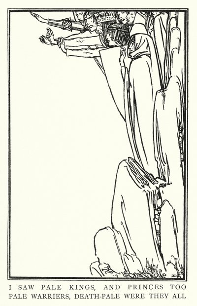 Ilustracja do wierszy Johna Keatsa: La Belle Dame Sans Merci (lito) autorstwa Robert Anning Bell