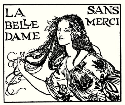 Ilustracja do wierszy Johna Keatsa: La Belle Dame Sans Merci (lito) autorstwa Robert Anning Bell