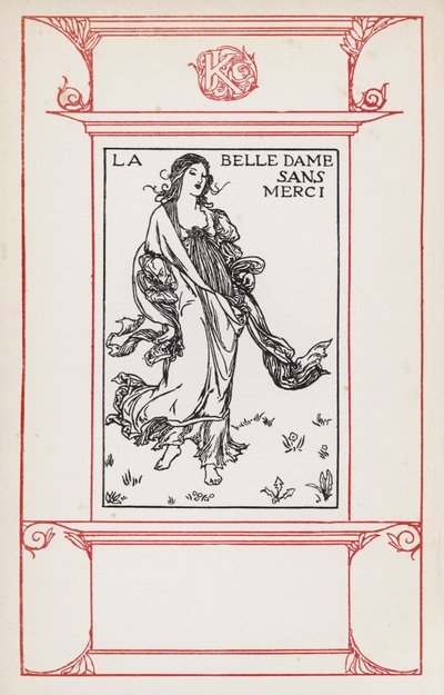 Ilustracja do wierszy Johna Keatsa: La Belle Dame Sans Merci (lito) autorstwa Robert Anning Bell