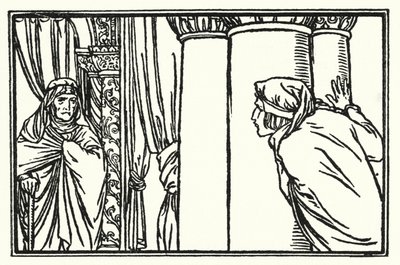 Ilustracja do wierszy Johna Keatsa: Wigilia św. Agnieszki (lito) autorstwa Robert Anning Bell