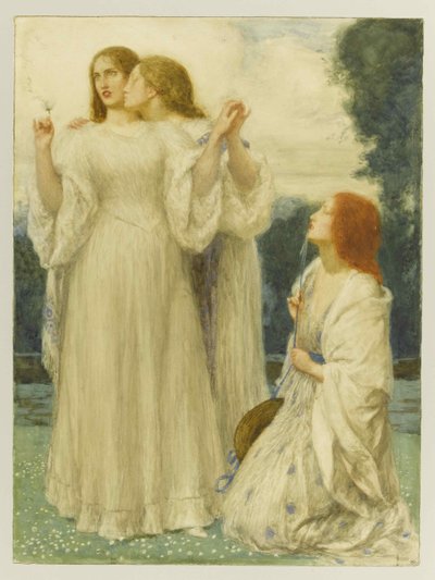 Wyrocznia: Trzy młode kobiety w parku, 1897. autorstwa Robert Anning Bell