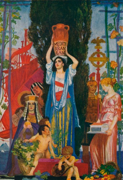 Szkic Siedmiu Mórz, ok. 1922, 1923 autorstwa Robert Anning Bell