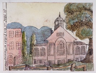 Kościół św Idziego na polach, St Pancras, Londyn, 1814. autorstwa Robert Banks