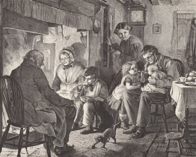 Radości przy ognisku (grawerunek) autorstwa Robert Barnes