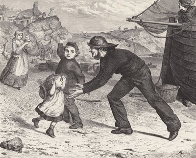 Powrót rybaka (rycina) autorstwa Robert Barnes