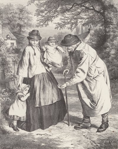 Nieśmiałe dziecko (grawerunek) autorstwa Robert Barnes