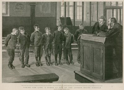 Toeing the line: Scena z jednej z London Board Schools (grafika) autorstwa Robert Barnes