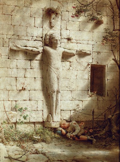 W Opactwie Romsey, 1899 autorstwa Robert Bateman