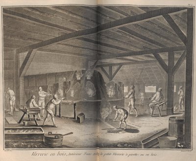 Produkcja szkła. Z Encyclopédie autorstwa Denisa Diderota i Jeana Le Ronda dAlemberta, 1751-1765. autorstwa Robert Benard