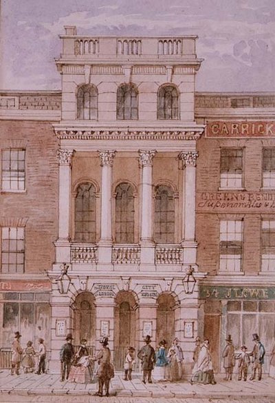 Teatr City of London, Bishopsgate autorstwa Robert Blemell (attr. to) Schnebbelie