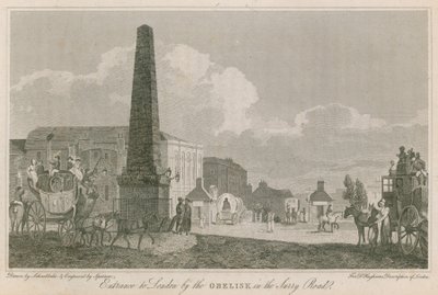 Wejście do Londynu przez Obelisk na Surrey Road autorstwa Robert Blemell Schnebbelie