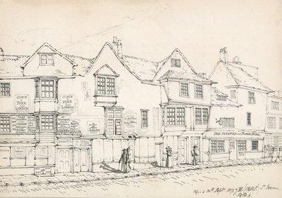 Fenchurch Street, Londyn, 1817 (tusz na papierze) autorstwa Robert Blemell Schnebbelie