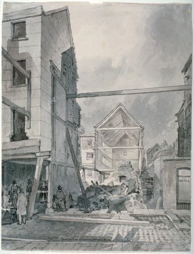 Chick Lane, miasto Londyn, 1825 autorstwa Robert Blemmell Schnebbelie