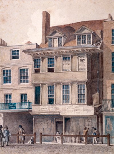 George Inn, West Smithfield, Londyn, ok. 1830 r. autorstwa Robert Blemmell Schnebbelie