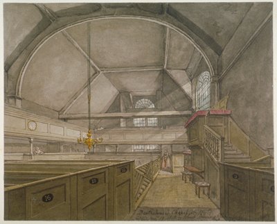 Wnętrze kaplicy w kościele św Bartłomieja Wielkiego, Smithfield, City of London, 1818 autorstwa Robert Blemmell Schnebbelie