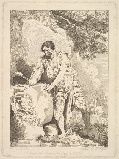 Wycofujący się ranny z bitwy, 19 lipca 1779. autorstwa Robert Blyth