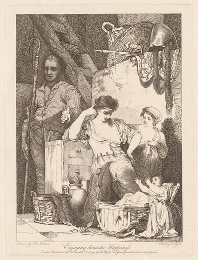 Cieszenie się szczęściem domowym autorstwa Robert Blyth, after John Hamilton Mortimer