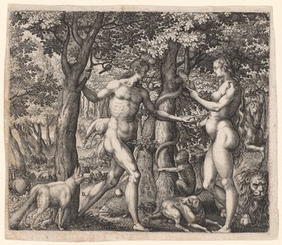 Adam i Ewa, koniec XVI wieku. autorstwa Robert Boissard